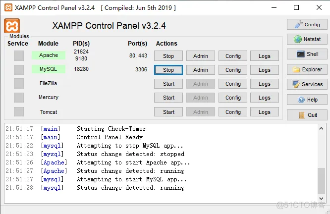 自带的apache与宝塔nginx冲突怎么解决 xampp和宝塔_MySQL_05